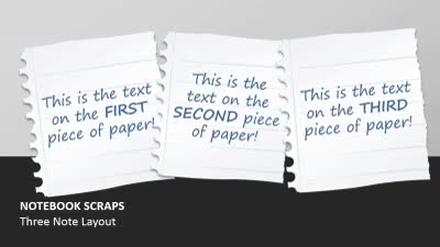 Notebook Paper Scraps PowerPoint Template layout preview.