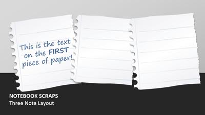 Slide 3 layout from the Notebook Paper Scraps presentation deck.