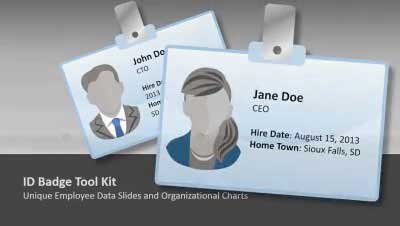 Id Badge Tool Kit PowerPoint Template layout preview.