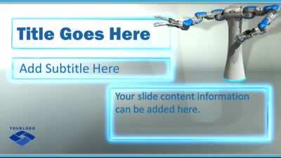 Robot Build Glass Inserts PowerPoint Template layout preview.