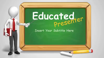 Educated Presenter PowerPoint Template layout preview.