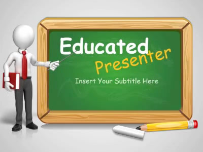 Educated Presenter PowerPoint Template layout preview.