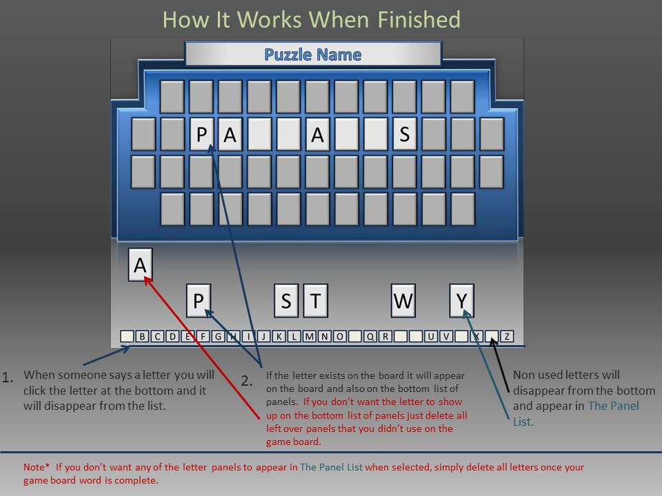Slide 4 layout from the Guess The Word Game Show presentation deck.