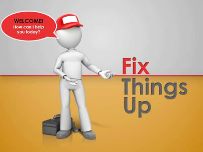 Slide 1 layout preview from the Fix Things Up deck, optimized for digital transformation strategies.