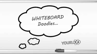 Whiteboard Doodles PowerPoint Template layout preview.