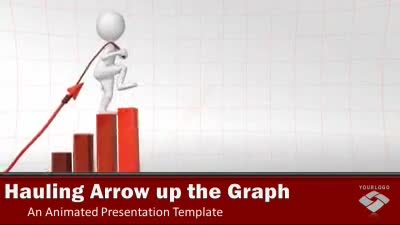 Hauling Arrow Up Graph PowerPoint Template layout preview.