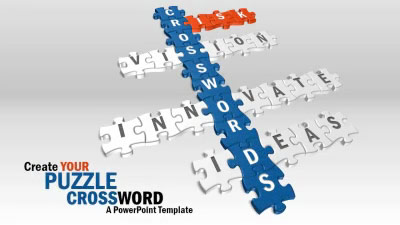 Puzzle Crossword PowerPoint Template layout preview.