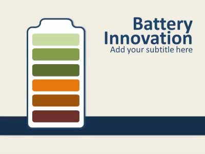 Battery Innovation PowerPoint Template layout preview.