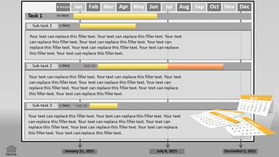 Slide 3 layout from the Gantt PowerPoint Timeline Chart Project Progress presentation deck.