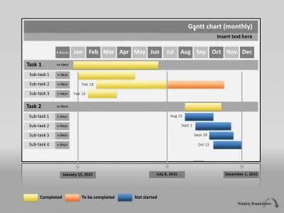 Gantt Chart PowerPoint Template layout preview.