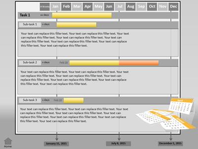 Slide 3 layout from the Gantt Chart Project Progress presentation deck.