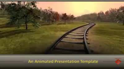 Train Transport PowerPoint Template layout preview.