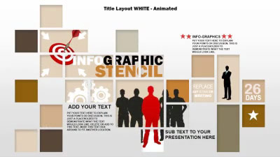Infographic Stencil PowerPoint Template layout preview.