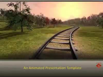 Train Transport PowerPoint Template layout preview.