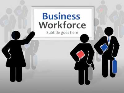Business Workforce PowerPoint Template layout preview.
