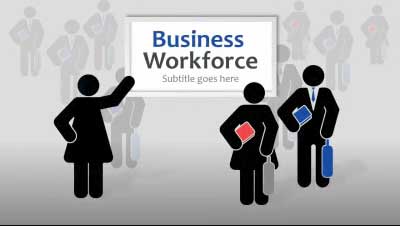 Business Workforce PowerPoint Template layout preview.