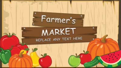 Farmers Market PowerPoint Template layout preview.
