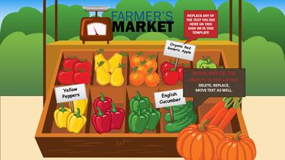 Slide 2 layout from the Farmer's Market PowerPoint Theme presentation deck.