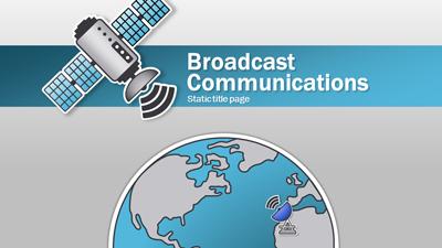 Broadcast Communications PowerPoint Template layout preview.
