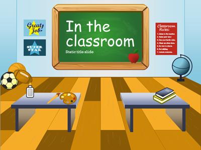 In The Classroom PowerPoint Template layout preview.