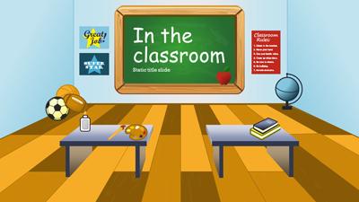 In The Classroom PowerPoint Template layout preview.