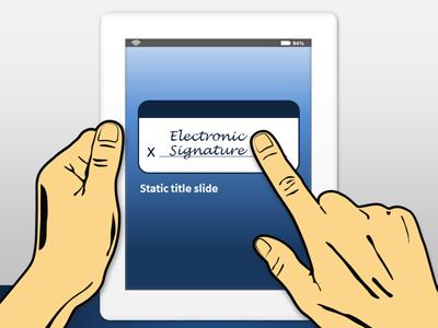 E Signature PowerPoint Template layout preview.