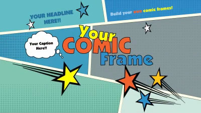 Your Comic Frame PowerPoint Template layout preview.