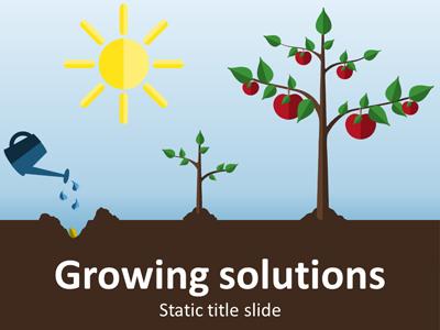 Growing Solutions PowerPoint Template layout preview.