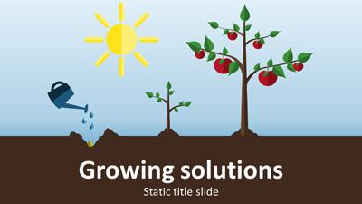 Growing Solutions PowerPoint Template layout preview.
