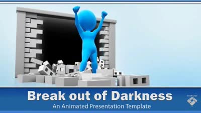 Break Out Of Darkness PowerPoint Template layout preview.