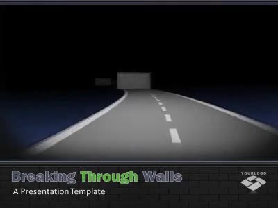 Breaking Through Walls PowerPoint Template layout preview.