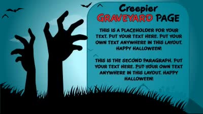 Slide 3 layout from the Halloween Graveyard Creeps PowerPoint Template presentation deck.