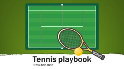 Tennis Playbook PowerPoint Template layout preview.