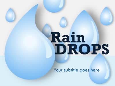 Rain Drops PowerPoint Template layout preview.