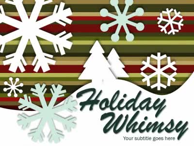 Holiday Whimsy PowerPoint Template layout preview.