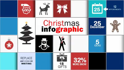 Christmas Infographic PowerPoint Template layout preview.