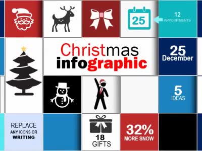 Christmas Infographic PowerPoint Template layout preview.