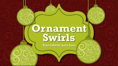 Ornament Swirls PowerPoint Template layout preview.
