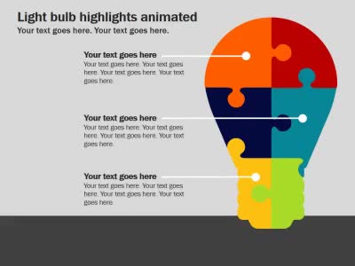 Slide 3 layout from the Light Bulb Puzzle Pieces presentation deck.