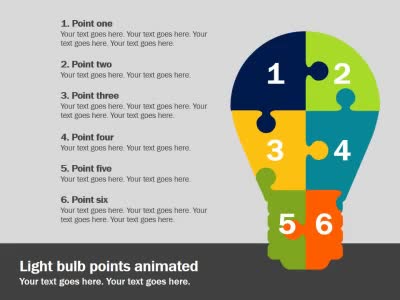 Slide 4 layout from the Light Bulb Puzzle Pieces presentation deck.