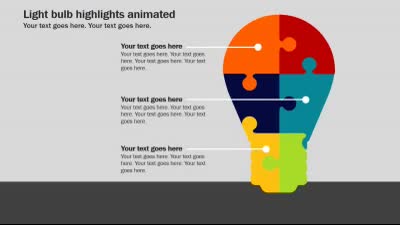 Slide 3 layout from the Light Bulb Puzzle Pieces presentation deck.