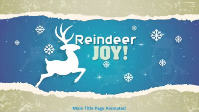 Reindeer Joy PowerPoint Template layout preview.