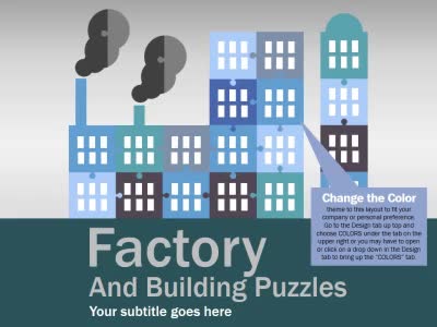 Factory Puzzles PowerPoint Template layout preview.