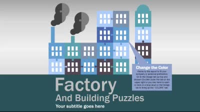 Factory Puzzles PowerPoint Template layout preview.