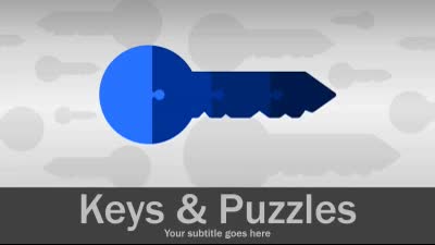 Keys And Puzzles PowerPoint Template layout preview.