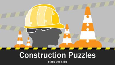 Slide 2 layout from the Construction Puzzles presentation deck.