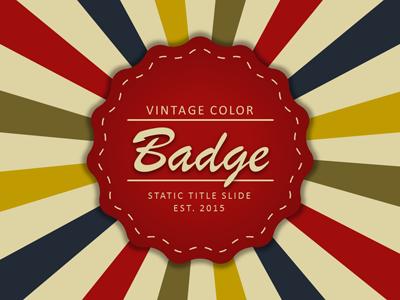 Slide 2 layout from the Vintage Color Badge presentation deck.
