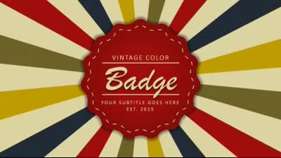 Vintage Color Badge PowerPoint Template layout preview.