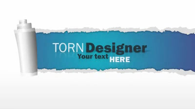 Torn Designer PowerPoint Template layout preview.