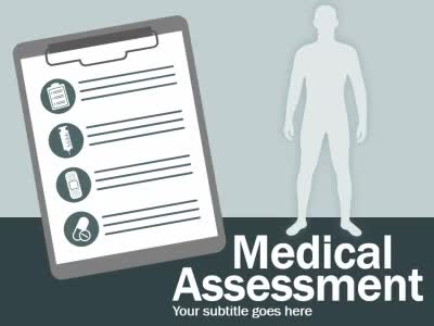 Medical Assessment PowerPoint Template layout preview.